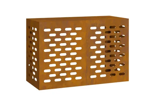 vidaXL Cortenstahl Klimaanlagenabdeckung 90 x 40 x 60 cm - Abzüge, Gitter & Belüftungen – Langlebiger Schutz für deine Klimaanlage mit stilvollem Industriedesign und wetterfester Cortenstahl-Oberfläche.