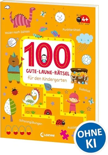 Gute-Laune-Rätsel für den Kindergarten: Lernspiel-Sammlung zum Rätseln und Malen für Kinder ab 4 Jahre 100