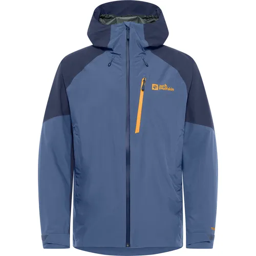 Jack Wolfskin Herren Eagle Peak 2l Jkt M - Nature Blue, M EU - Funktionsjacke mit leichtem Wetterschutz, ideal für Outdoor-Aktivitäten. Ausgestattet mit mehreren Taschen und einstellbarer Kapuze für optimalen Tragekomfort.