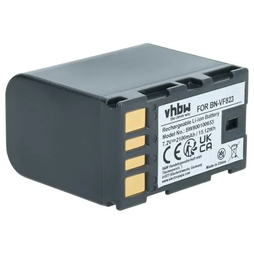 vhbw Akku kompatibel mit JVC GZ-HD300AEU, GZ-HD300, GZ-HD300BEU Videokamera Camcorder (2100 mAh, 7,2 V, Li-Ion) + Infochip