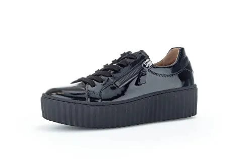 Gabor 53.200 97 Schwarz Sneaker - Stylische Low Top Sneaker aus pflegeleichtem Leder mit F-Weite für optimalen Tragekomfort, ideal für jeden Anlass und einfach zu kombinieren.