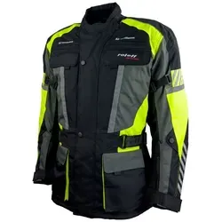 roleff Motorradjacke RO16013 - Schwarz/Neongelb, 3XL - Wasserdichte und atmungsaktive Motorradjacke mit Protektoren, ideal für Sicherheit und Komfort beim Fahren. Erhältlich in großen Größen und verschiedenen Farben.