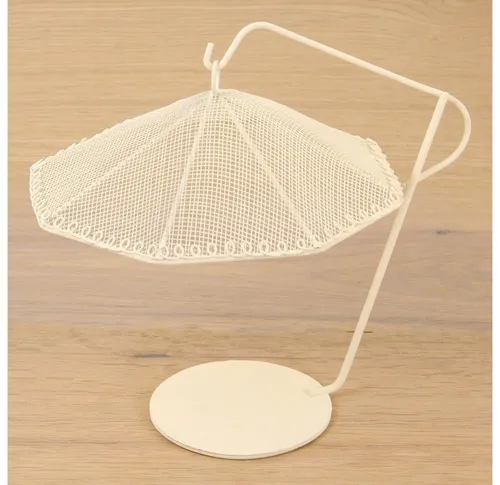 Dekofigur Minigarten Sonnenschirm groß, weiß 19 cm