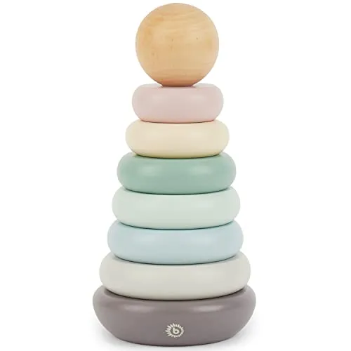 Bieco Stapelturm Baby | Steckspiel Ringe ab 1 Jahr | Motorikspielzeug Holz Ringpyramide