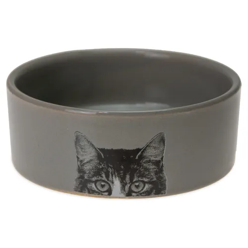 Karlie Katzennapf Keramik grau 11,5 cm 250 ml für Katzen, spülmaschinenfest