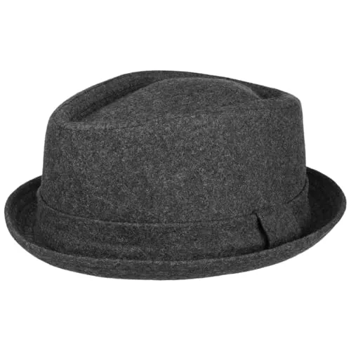 Lipodo Porkpie Fedora mit Futter - Eleganter Pork Pie Hat von Lipodo aus hochwertiger Wolle, bietet wärmenden Komfort und passt perfekt zu vielen Outfits.