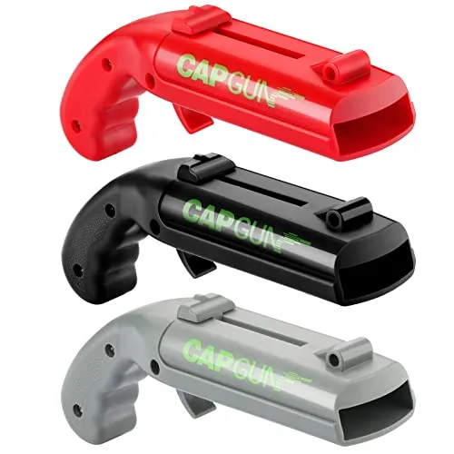 Bieröffner Gadgets für männer Cap Gun Flaschenöffner 3 Stück Lustig Kronkorken Pistole Launcher für Hausparty, Grillen 3 in 1 Packung