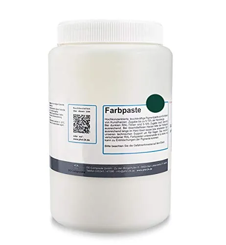 DD Composite Farbpaste 1kg moosgrün RAL 6005 Pigment hochkonzentriert für Kunstharze Epoxidharz Resin Polyesterharz Gießharz farbintensiv deckend