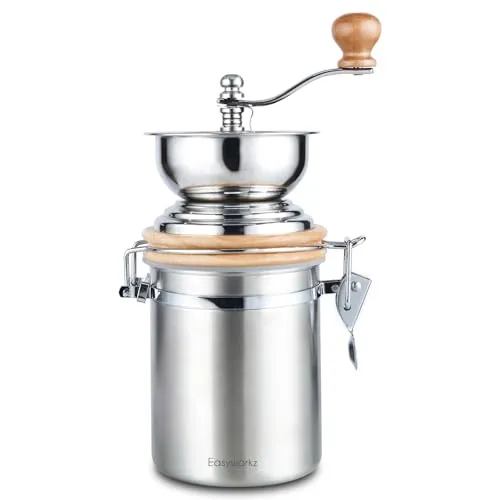 Easyworkz Manuelle Kaffeemühle – Einstellbare Mahleinstellungen für perfekten Kaffee