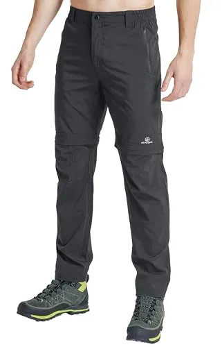 ATHL DPT. Herren Wanderhose/Lange Funktionshose mit Gummibund und praktischen Taschen, Zip-Off Grau, Gr. 52