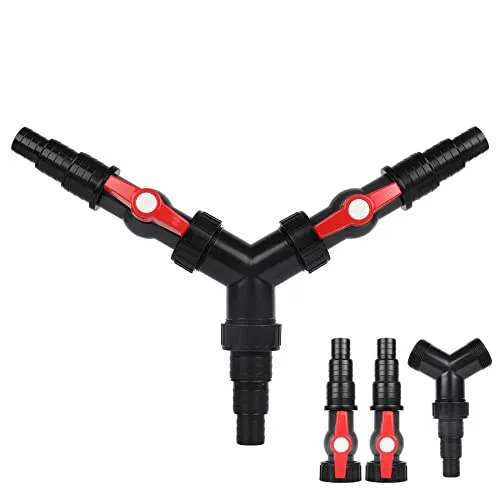 everfarel 3-Wege-Ventil Y-Verteiler Wasserverteiler 2 Absperrhähnen 25/32/38mm (1