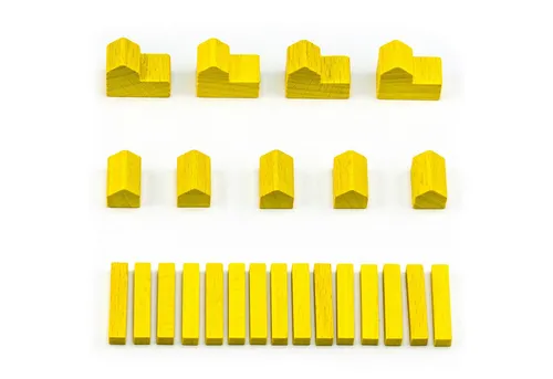 Waldfelsen Spiel – Holz-Figuren Spielfiguren Ersatz passend für Die Siedler von Catan, Spielmaterial, Verschiedene Farben