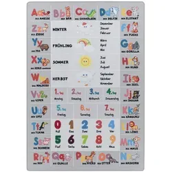 Ayyildiz Teppiche Kinderteppich PLAY 2904 - Bunter Spiel Lern Teppich - Flachgewebe-Teppiche, robuster Kurzflor mit schmutzabweisender Oberfläche, ideal für das Kinderzimmer und fördert spielerisches Lernen.