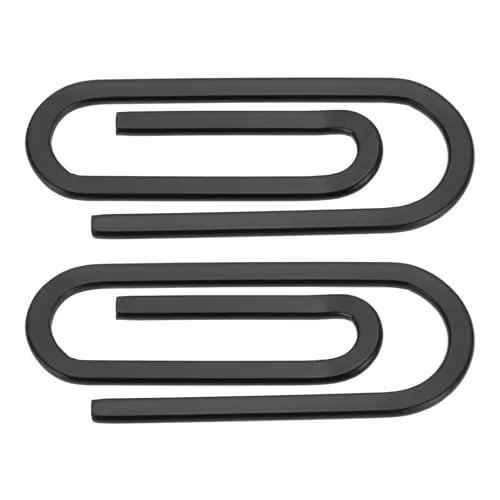 SG Store 2 Stück Geldklammern aus Edelstahl Im Büroklammer-Stil für die Brieftasche 6,5 Cm X 2,5 Cm Minimalistisches Design Geldklammer für Herren Schwarz
