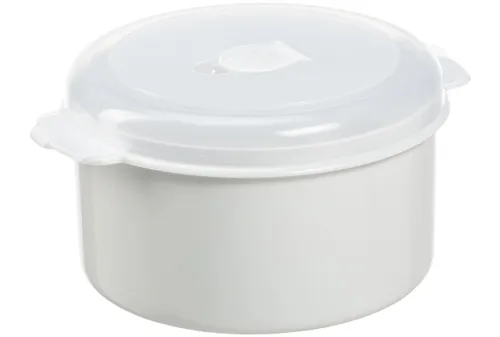 plast team Mikrowellendose Micro 2,0 Liter rund weiß/transparent