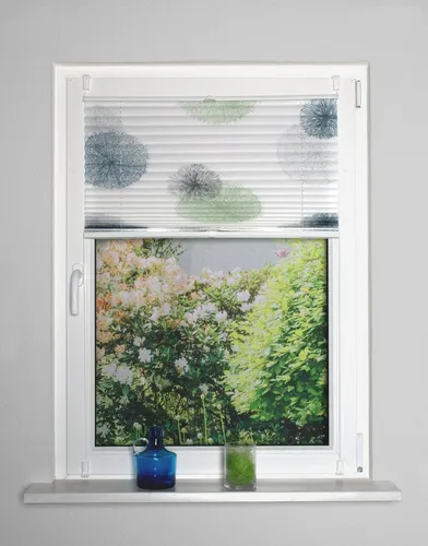 HOME WOHNIDEEN Plisseerollo RAWLINS - Raffrollo mit Hakenaufhängung, halbtransparent in blau/grün, ideal für stilvolle Fensterdekoration und einfache Montage.