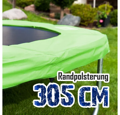 Trampolin-King Trampolin-Randabdeckung 305cm Hellgrün (MS-16520) - Hochwertige Randabdeckung für Trampoline mit Ø 305 cm. Schützt vor Verletzungen und sorgt für eine lange Lebensdauer. Ideal für sicheres Springen und Spielspaß im Garten.