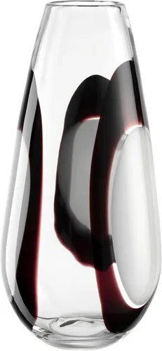Leonardo Vase Occhi Bianchi - Handgemachte Glasvase - Elegante handgemachte Glasvase in Klar, Schwarz und Weiß, ideal zum Stellen und perfekt für frische Blumen. Größe: 17.5x37x17.5 cm, ein stilvolles Dekorationselement für jeden Raum.