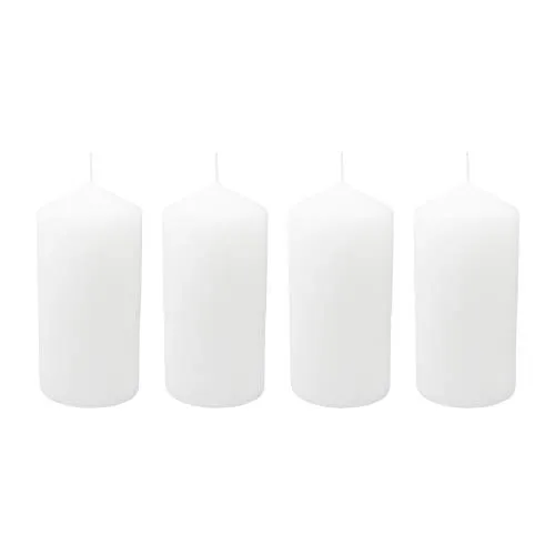 Ebersbacher Kerzen 4er Pack Stumpenkerze weiß, (Ø x H) ca. 60 x 120 mm, 4 Stück