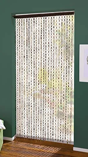 Dekoleidenschaft Bambus-Türvorhang Ring in Ring - Fliegengitter aus Bambus, ideal für Balkontüren. Schützt nachhaltig vor Insekten und schafft eine natürliche Atmosphäre, während Licht und Luft hereinkommen.