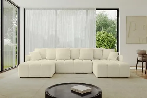 ALTDECOR Wohnlandschaft LONLI-U mit Schlaffunktion - Moderne Wohnlandschaft in U-Form mit Bettkasten und DL-Auszugsmechanik für hohen Sitz- und Schlafkomfort, perfekt für Gäste und gemütliche Abende.