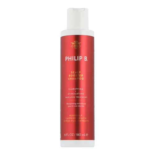 PHILIP B Scalp Booster Shampoo 180 ml - Shampoo für kraftvolleres, volleres Haar mit Redensyl, Niacin und Koffein. Antioxidative Unterstützung durch grünen Tee und Holzextrakt für gesunde Kopfhaut.