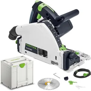 Festool Tauchsäge TS 55 FEBQ-Plus, 1200 W, Handkreissäge mit Koffer - Professionelle Tauchsäge für präzise Schnitte bis 55 mm, mit Splitterschutz für nahezu ausrissfreies Arbeiten und einem praktischen Transportkoffer.