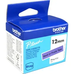 Originalband Brother Btag-F31 12mm x 4m schwarz auf violett nicht laminiert