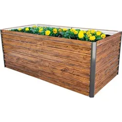 Beet Strend Pro Garden, 200x100x77cm, 3D-Design Holz, Metall, Hochbeet