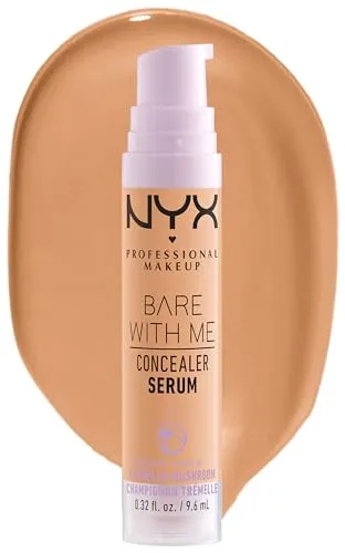NYX Professional Makeup Abdeckendes Serum mit natürlichem Finish und mittlerer Deckkraft, Concealer gegen Unreinheiten, Augenringe und Rötungen, Bare With Me, Medium Golden, 1 x 9,6 ml