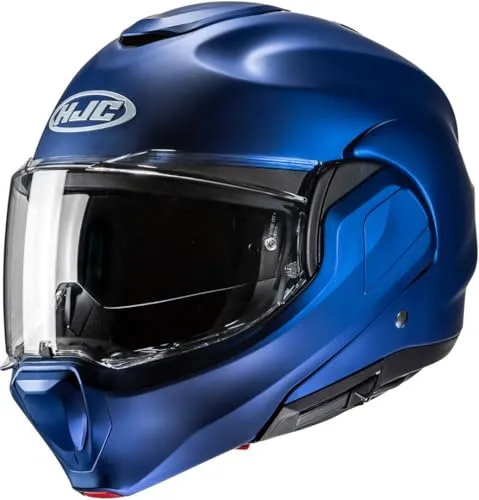 HJC F100 UNI Modularer Motorradhelm, XL - Modularer Motorradhelm mit AFC-Glasfaser-Verbundschale für hohe Stoßfestigkeit. 180° drehbares Kopfbandsystem für einfachen Wechsel zur Jet-Position und vollwertiges Belüftungssystem.