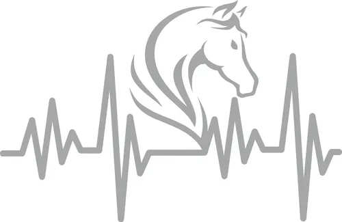Hermann Schütz Aufkleber Pferd Herzschlag silbern appliziert