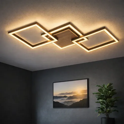 Deckenlampe Holzoptik LED 24W, 1400lm