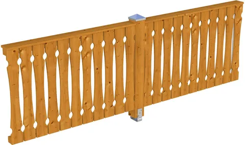 Skanholz Brüstungsgeländer Balkonschalung - Zubehör für Gartenhäuser, 305 cm lang, 96 cm hoch, robustes Holzgeländer mit 5 Jahren Herstellergarantie, ideal für stilvolle Balkone.