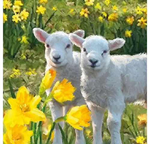 Ambiente Luxury Paper Products Papierserviette 20 Stück KInder Lunch Motivservietten - Zoo Tieren Kollektion, (20 St), Berge - Decoupage - Serviettentechnik geeignet