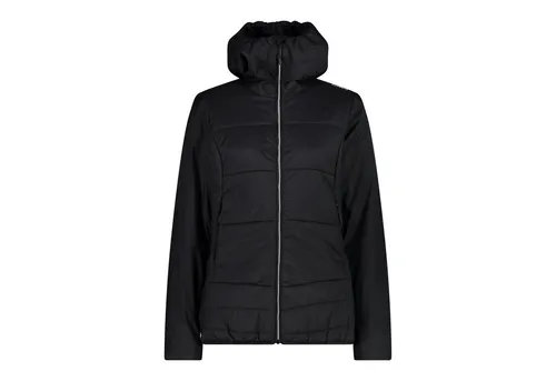 CMP Damen Nylon Jacke mit Kapuze, Schwarz, Größe 48 - Funktionsjacke mit wasserabweisender Behandlung und PrimaLoft-Isolation für optimale Wärme und Leichtigkeit, ideal für aktive Outdoor-Aktivitäten.
