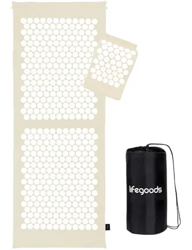 LifeGoods Akupressurmatte XL Mit Kissen