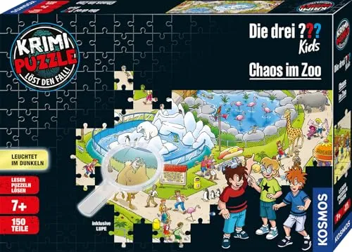 KOSMOS Verlag Puzzle Die drei ??? Kids Chaos im Zoo - 150 Teile für spannende Rätselabenteuer ab 7 Jahren