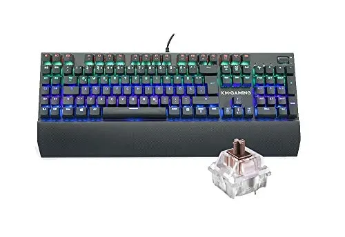 KM-Gaming K-GK2 mechanische Aluminium RGB USB Tastatur [mit Cherry MX RGB Brown Switches