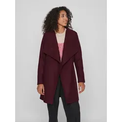 Vila VICOOLEY COLLAR BELT COAT - modischer Kurzmantel in Winetasting rot L/XL - Funktionsjacke mit Reverskragen und Gürtel, aus 100% Polyester, ideal für stilvolle Auftritte in der Übergangszeit.