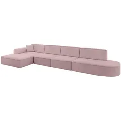 Altdecor Ecksofa, Rosa, Textil, 5-Sitzer, 412x165 cm, Wohnzimmer, Sofas & Couches, Wohnlandschaften, Ecksofas