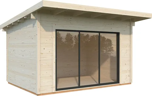 Palmako Premium-Gartenhaus Grace 11,2 m² Slide Plus - 56 mm - naturbelassen