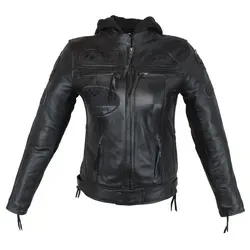 Alpha Speeds Bikerjacke Damen aus Lammleder in schwarz von Alpha Speeds