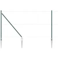 vidaXL Zaunpfosten 26 pcs Silber 3.2 x 3.2 x 140 cm aus Stahl - Gartenbrücken – Robuste und wetterbeständige Zaunpfosten aus starkem Stahl, ideal für die Gestaltung moderner Außenbereiche und einfache Installation.