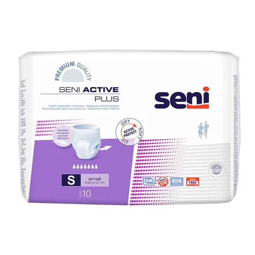 Seni Active Plus Pants S, 80 Stück - Inkontinenzeinlagen für mittlere bis schwere Inkontinenz, mit doppeltem Saugkissen für hohe Saugkraft und Nässeindikator für einfachen Wechsel.