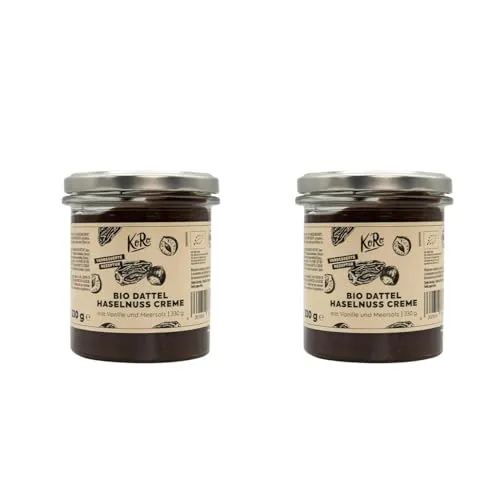 KoRo - Bio Dattel Haselnuss Creme 2 x 330 g - Mit Bourbon-Vanille - Vollmundige Creme frei von künstlichen Zusätzen - Ohne Palmöl - Vegan