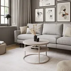 Lookway Couchtisch CIRI SLIM MATT Kaschmir – Eleganter 60 cm Tisch mit Ablage