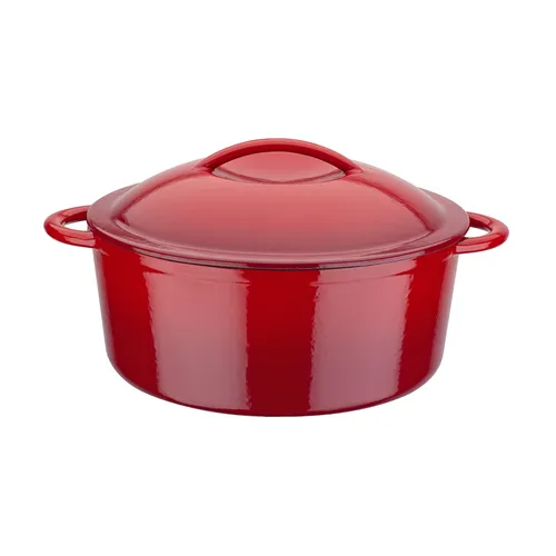 GSW 2tlg. Set: Kochtopf ''Red Shadow'' - Ø 24 cm, Rot - Praktisches Set mit einem emaillierten Gusseisen-Kochtopf, ideal für eine lange Wärmespeicherung. Perfekt für Elektro- und Cerankochfelder geeignet.