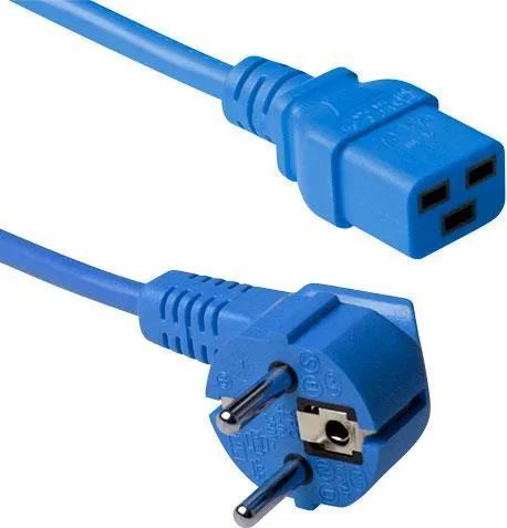 ACT Powercord mains connector CEE7/7 male (angled) in blau von ACT