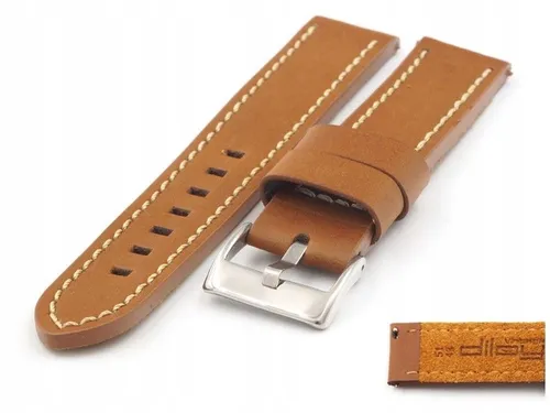 Leder Armband Uhrenarmband 26mm Hellbraun Quick Pin